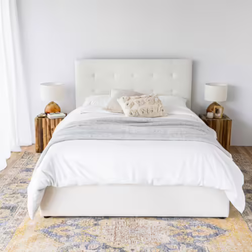 Bed Sale: Amore Bed w/Storage - Queen, Cream