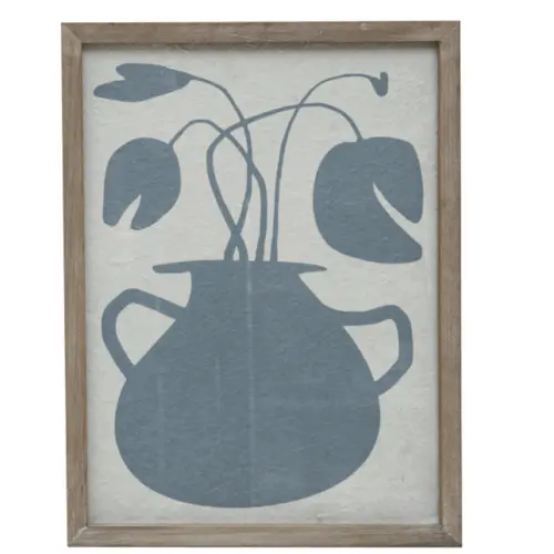 Wood framed abstract print, style 1