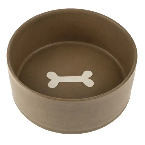 pottery pet bowl, L, earth
