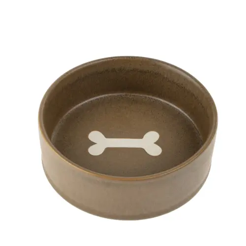 pottery pet bowl, s, earth