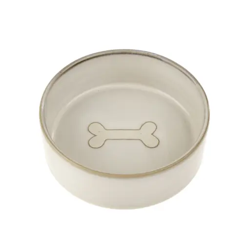 pottery pet bowl, s, white