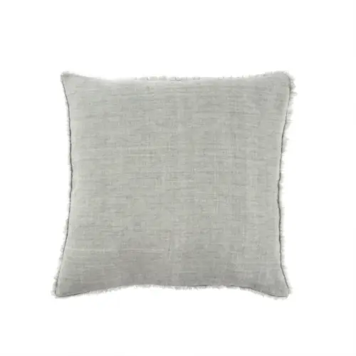 lina linen pillow, flint grey, 24x24