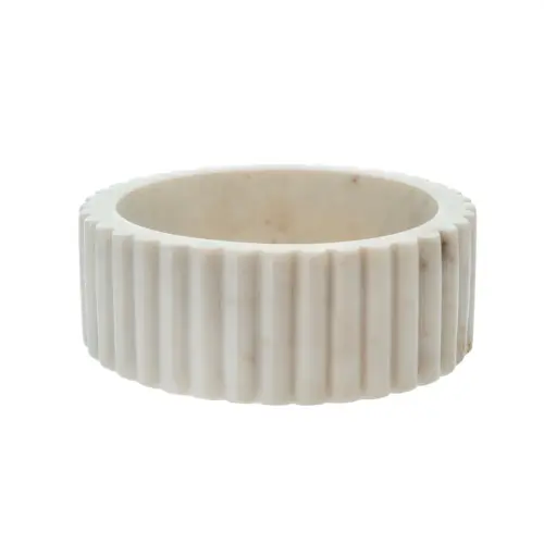 White marble fluted soap dish