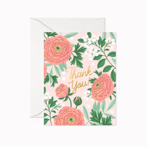 Thank You Ranunculus greeting card