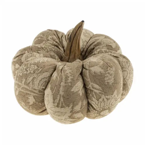 block print pumpkin, taupe, large