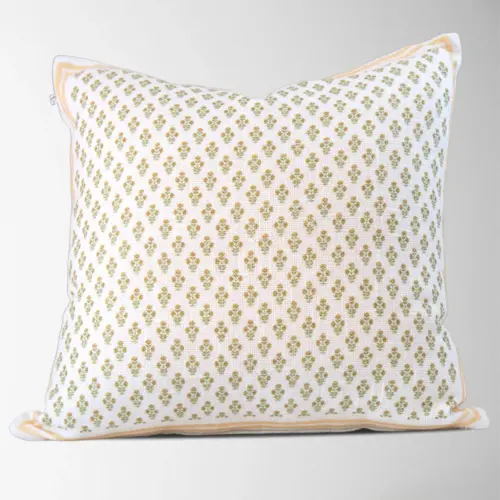 Celeste Gold mughal floral pillow