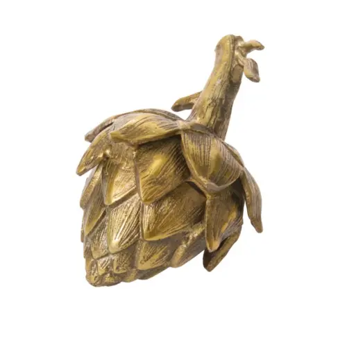 antique gold artichoke, 5.5”x7.5”