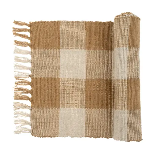 gingham table runner, sienna, 16”x72”