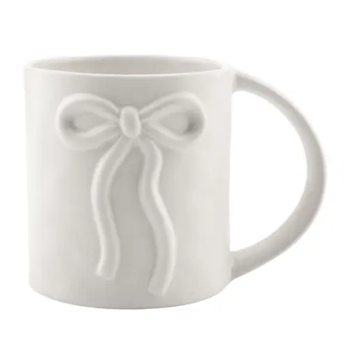 bow mug, ivory