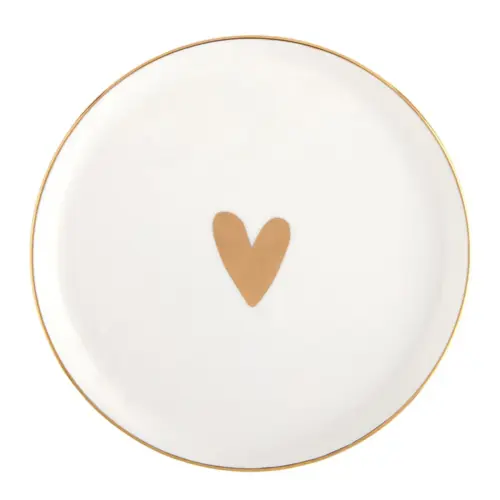 gold heart appetizer plate