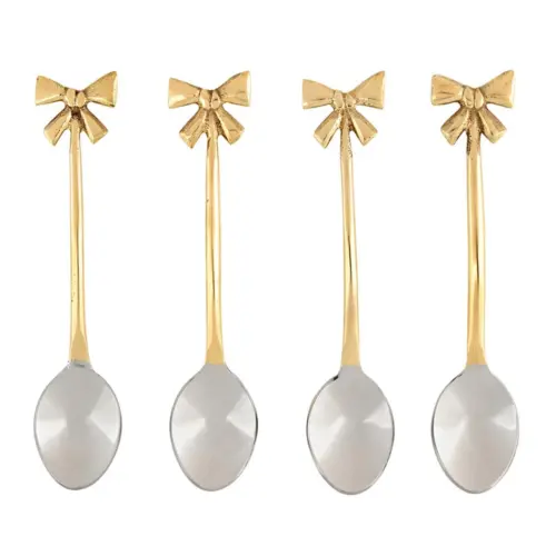 gold bow spoon, 5.25”