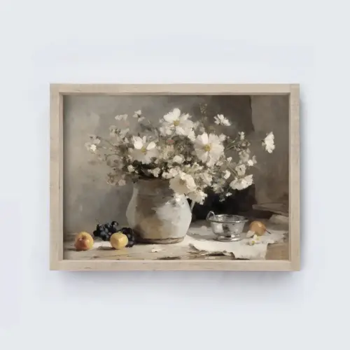 Vintage floral fall art print, 9in x 12in- shipping early Septmeber