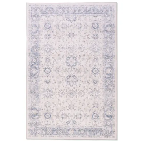 blue+oatmeal washable rug, 2’x3’