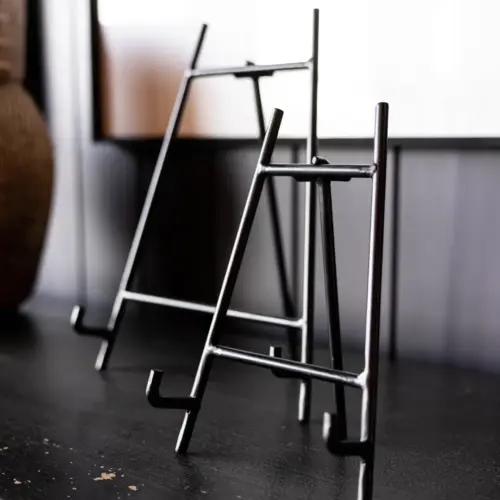 black iron easel, small