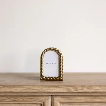 brushed brass arched photo frame 3x5