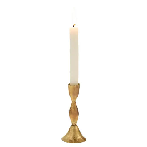 zora forged candlestick, gold, large