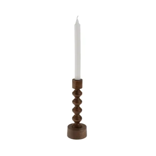 woodspun candle holder, medium