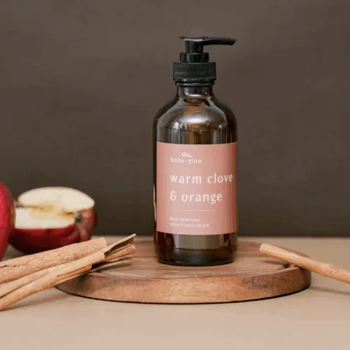 warm clove+orange hand soap